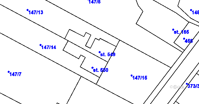 Parcela st. 549 v KÚ Pouchov, Katastrální mapa