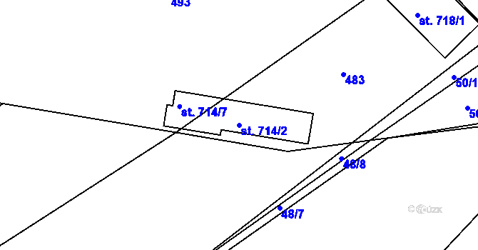 Parcela st. 714/2 v KÚ Pouchov, Katastrální mapa