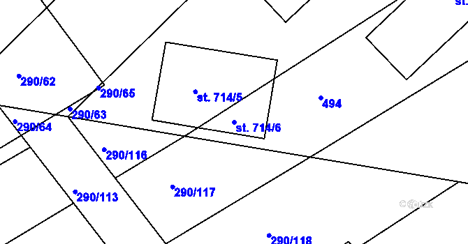 Parcela st. 714/6 v KÚ Pouchov, Katastrální mapa
