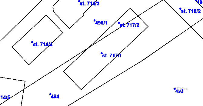 Parcela st. 717/1 v KÚ Pouchov, Katastrální mapa