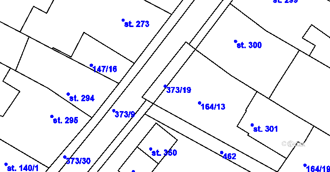Parcela st. 373/19 v KÚ Pouchov, Katastrální mapa