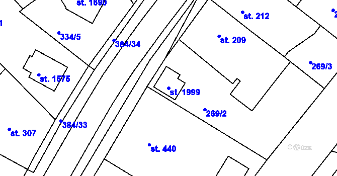 Parcela st. 1999 v KÚ Pouchov, Katastrální mapa