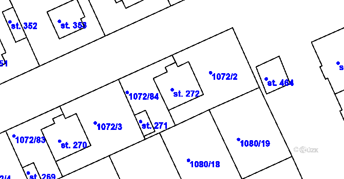 Parcela st. 272 v KÚ Věkoše, Katastrální mapa