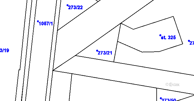 Parcela st. 273/21 v KÚ Věkoše, Katastrální mapa