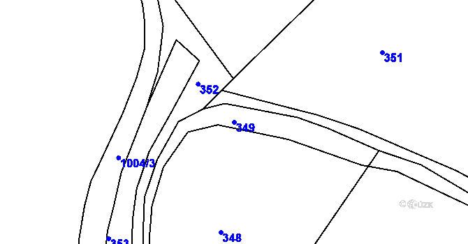 Parcela st. 349 v KÚ Věkoše, Katastrální mapa