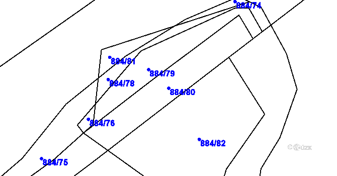 Parcela st. 884/80 v KÚ Věkoše, Katastrální mapa