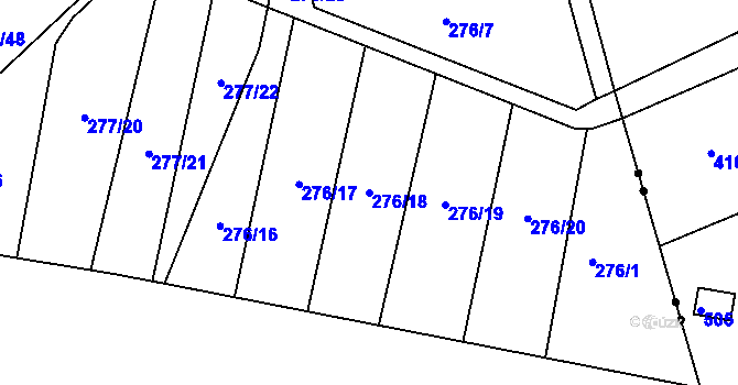 Parcela st. 276/18 v KÚ Věkoše, Katastrální mapa