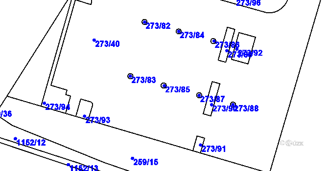 Parcela st. 273/85 v KÚ Věkoše, Katastrální mapa
