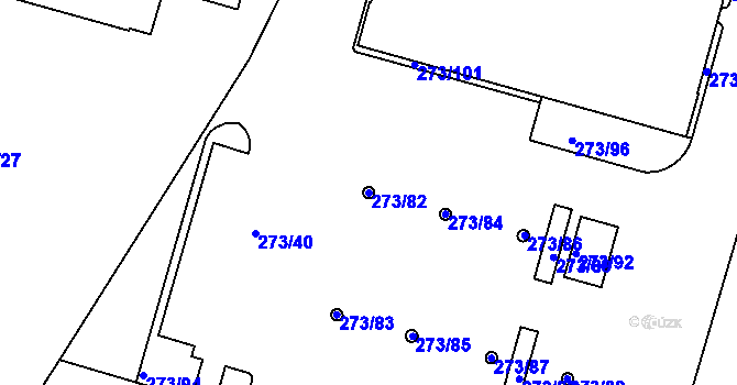 Parcela st. 273/82 v KÚ Věkoše, Katastrální mapa