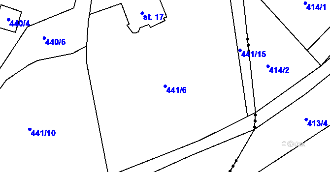 Parcela st. 441/6 v KÚ Mýtinka u Poustky, Katastrální mapa