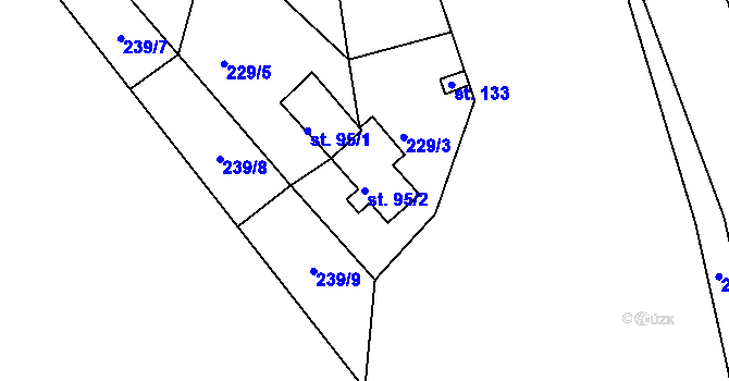 Parcela st. 95/2 v KÚ Ostroh, Katastrální mapa