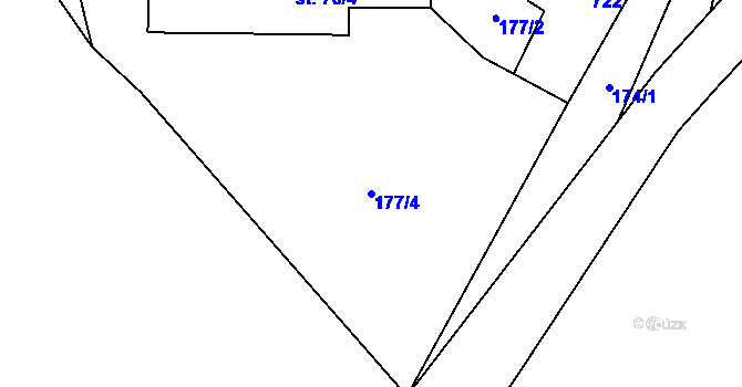 Parcela st. 177/4 v KÚ Ostroh, Katastrální mapa