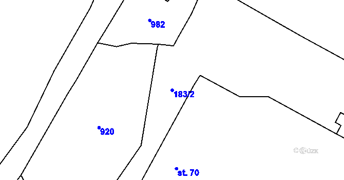 Parcela st. 183/2 v KÚ Ostroh, Katastrální mapa