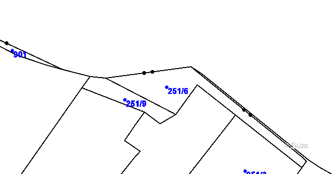 Parcela st. 251/6 v KÚ Ostroh, Katastrální mapa