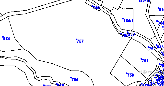 Parcela st. 366/1 v KÚ Ostroh, Katastrální mapa