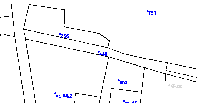 Parcela st. 448 v KÚ Ostroh, Katastrální mapa