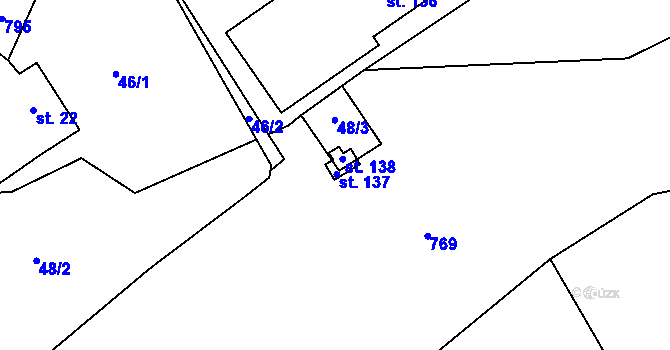 Parcela st. 137 v KÚ Ostroh, Katastrální mapa