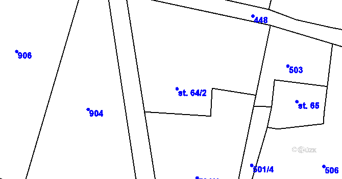 Parcela st. 64/2 v KÚ Ostroh, Katastrální mapa
