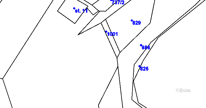 Parcela st. 371/10 v KÚ Ostroh, Katastrální mapa
