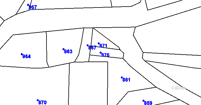 Parcela st. 976 v KÚ Ostroh, Katastrální mapa