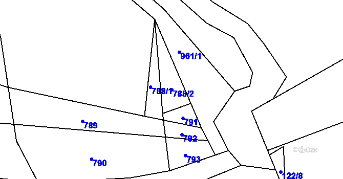 Parcela st. 788/2 v KÚ Ostroh, Katastrální mapa