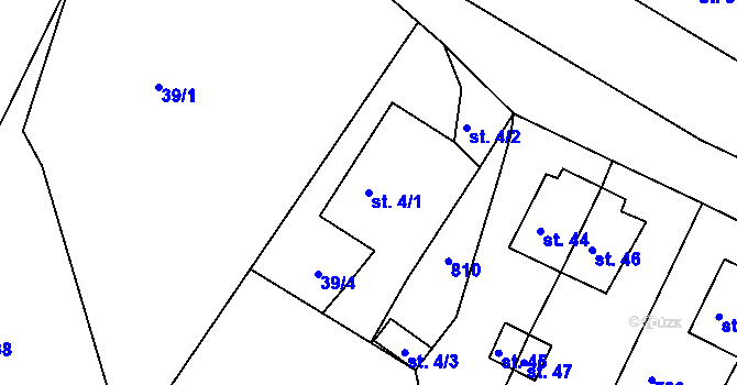 Parcela st. 4/1 v KÚ Poustka u Františkových Lázní, Katastrální mapa