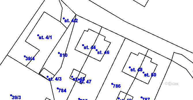 Parcela st. 46 v KÚ Poustka u Františkových Lázní, Katastrální mapa