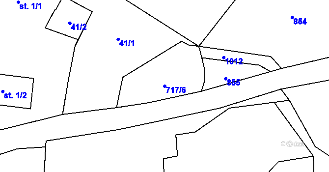 Parcela st. 717/6 v KÚ Poustka u Františkových Lázní, Katastrální mapa