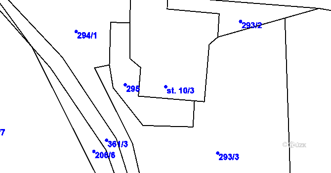 Parcela st. 10/3 v KÚ Horní Kramolín, Katastrální mapa