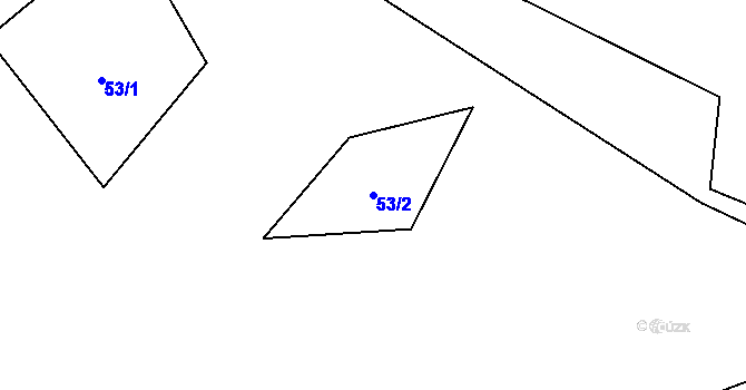 Parcela st. 53/2 v KÚ Hoštěc, Katastrální mapa