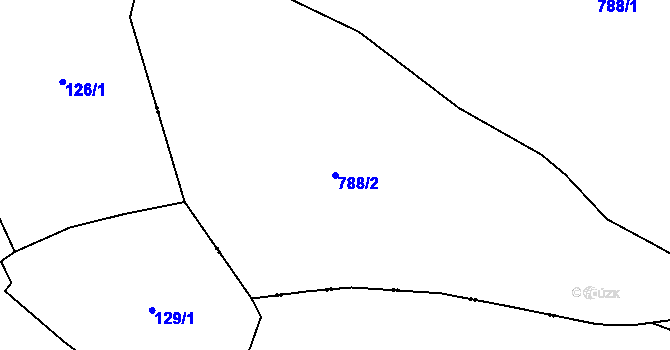 Parcela st. 788/2 v KÚ Hoštěc, Katastrální mapa
