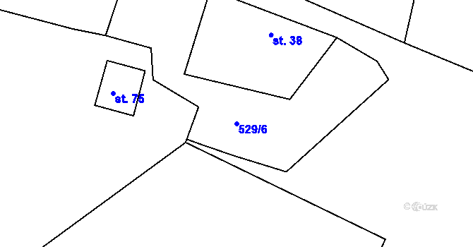 Parcela st. 529/6 v KÚ Poutnov, Katastrální mapa