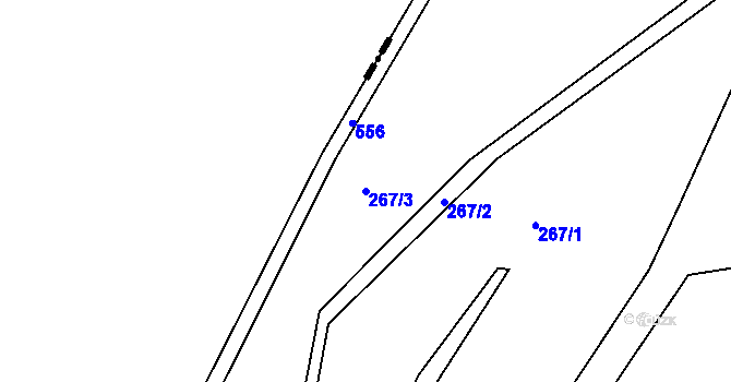 Parcela st. 267/3 v KÚ Poutnov, Katastrální mapa