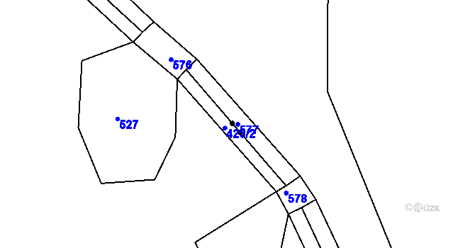 Parcela st. 577 v KÚ Poutnov, Katastrální mapa