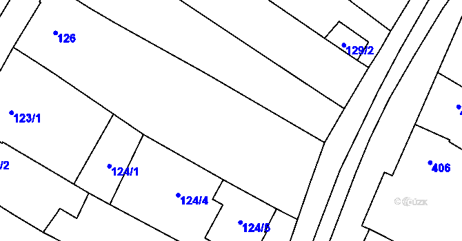Parcela st. 125 v KÚ Pouzdřany, Katastrální mapa