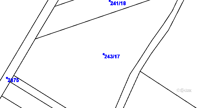 Parcela st. 243/17 v KÚ Pouzdřany, Katastrální mapa