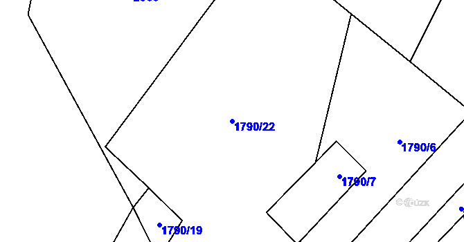 Parcela st. 1790/22 v KÚ Pouzdřany, Katastrální mapa