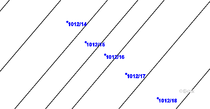Parcela st. 1012/16 v KÚ Pouzdřany, Katastrální mapa