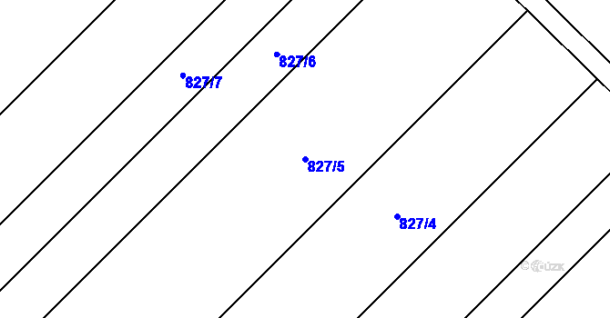 Parcela st. 827/5 v KÚ Pouzdřany, Katastrální mapa