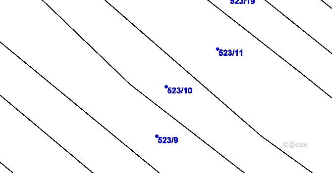 Parcela st. 523/10 v KÚ Pouzdřany, Katastrální mapa