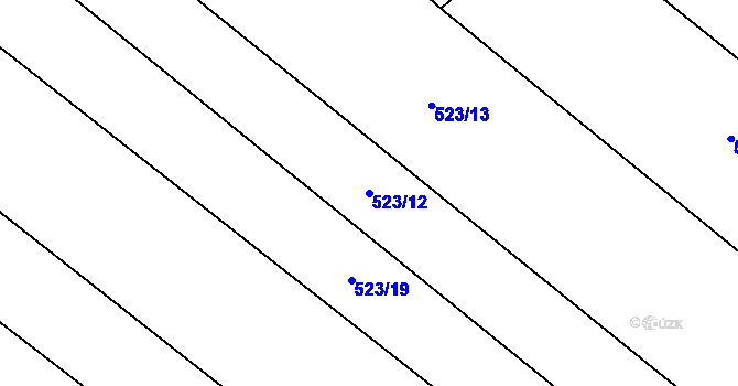 Parcela st. 523/12 v KÚ Pouzdřany, Katastrální mapa