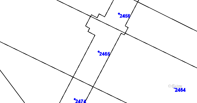 Parcela st. 2465 v KÚ Pouzdřany, Katastrální mapa