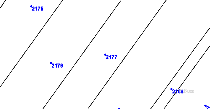 Parcela st. 2177 v KÚ Pouzdřany, Katastrální mapa