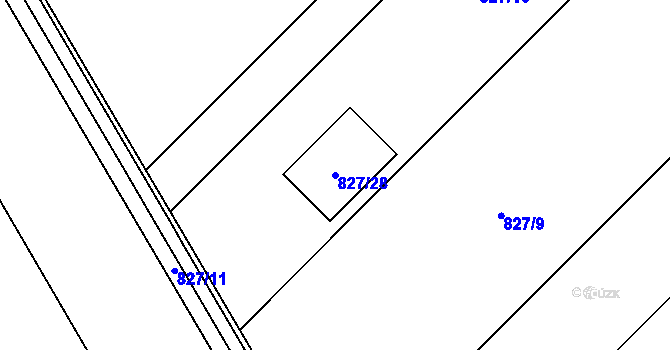 Parcela st. 827/28 v KÚ Pouzdřany, Katastrální mapa