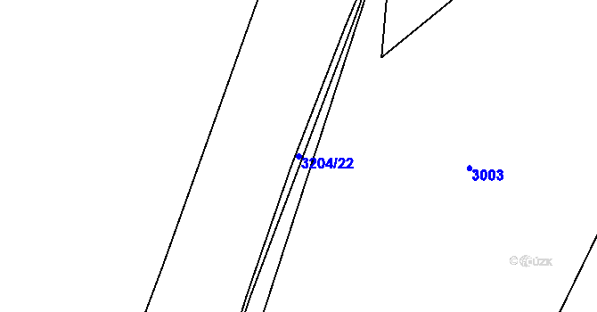 Parcela st. 3204/22 v KÚ Pouzdřany, Katastrální mapa