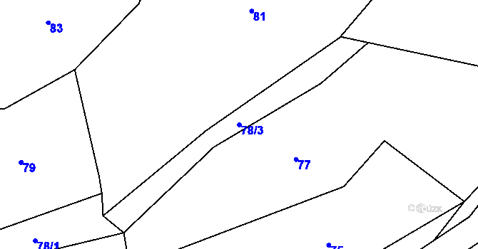 Parcela st. 78/3 v KÚ Lysá, Katastrální mapa