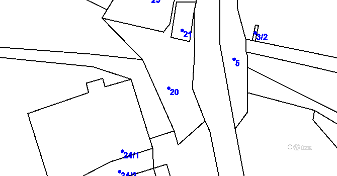 Parcela st. 20 v KÚ Mašovice pod Vysokým kamenem, Katastrální mapa