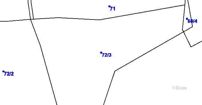 Parcela st. 72/3 v KÚ Mašovice pod Vysokým kamenem, Katastrální mapa