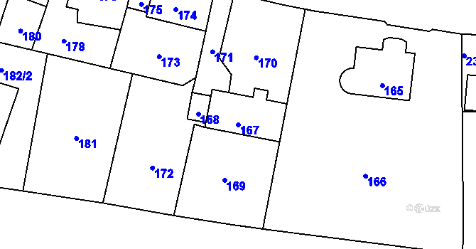 Parcela st. 167 v KÚ Neštědice, Katastrální mapa