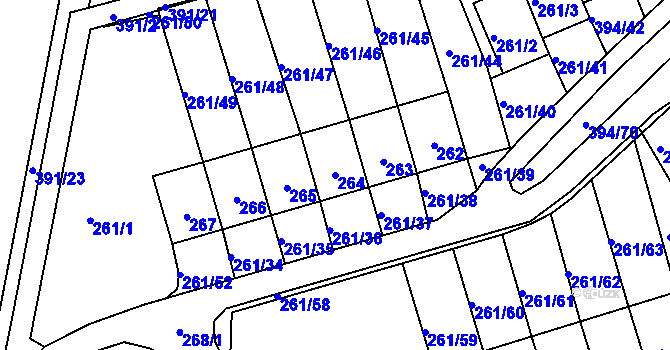 Parcela st. 264 v KÚ Neštědice, Katastrální mapa